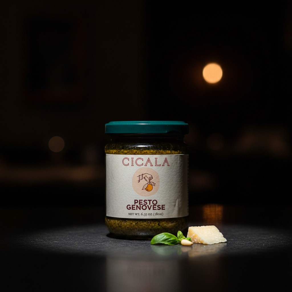 A jar of Cicala Pesto Genovese.